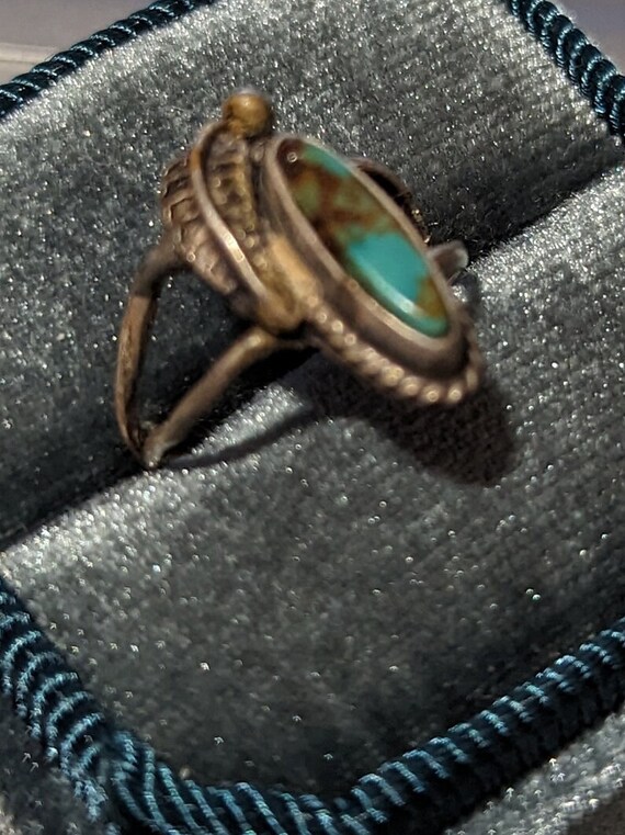 Vintage Turquoise Southwestern Ring-Ladies Size 4… - image 4