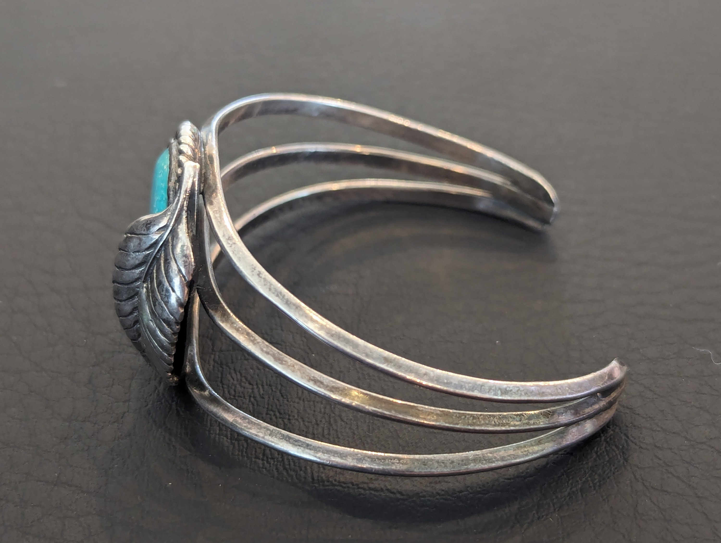 Navajo Sterling Silver & Royston Turquoise Cuff Bracelet-vintage