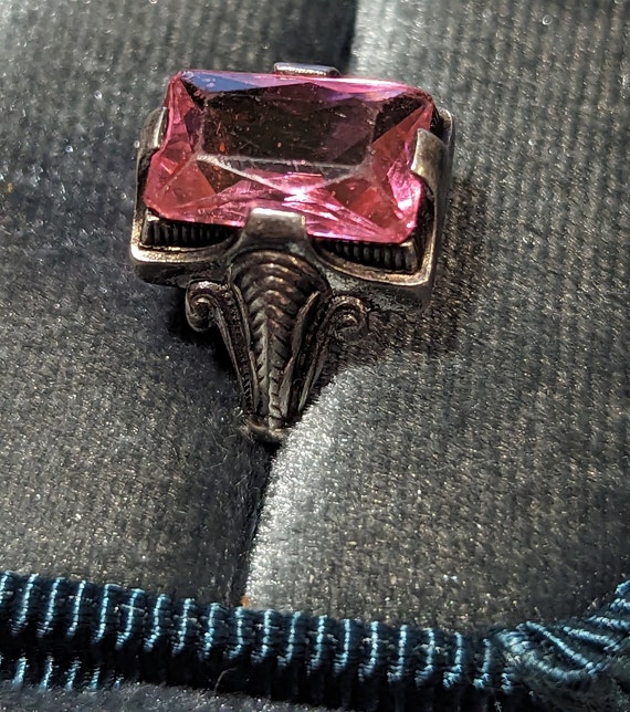 Antique Pink Sapphire Paste Ring-Fine Sterling Si… - image 4