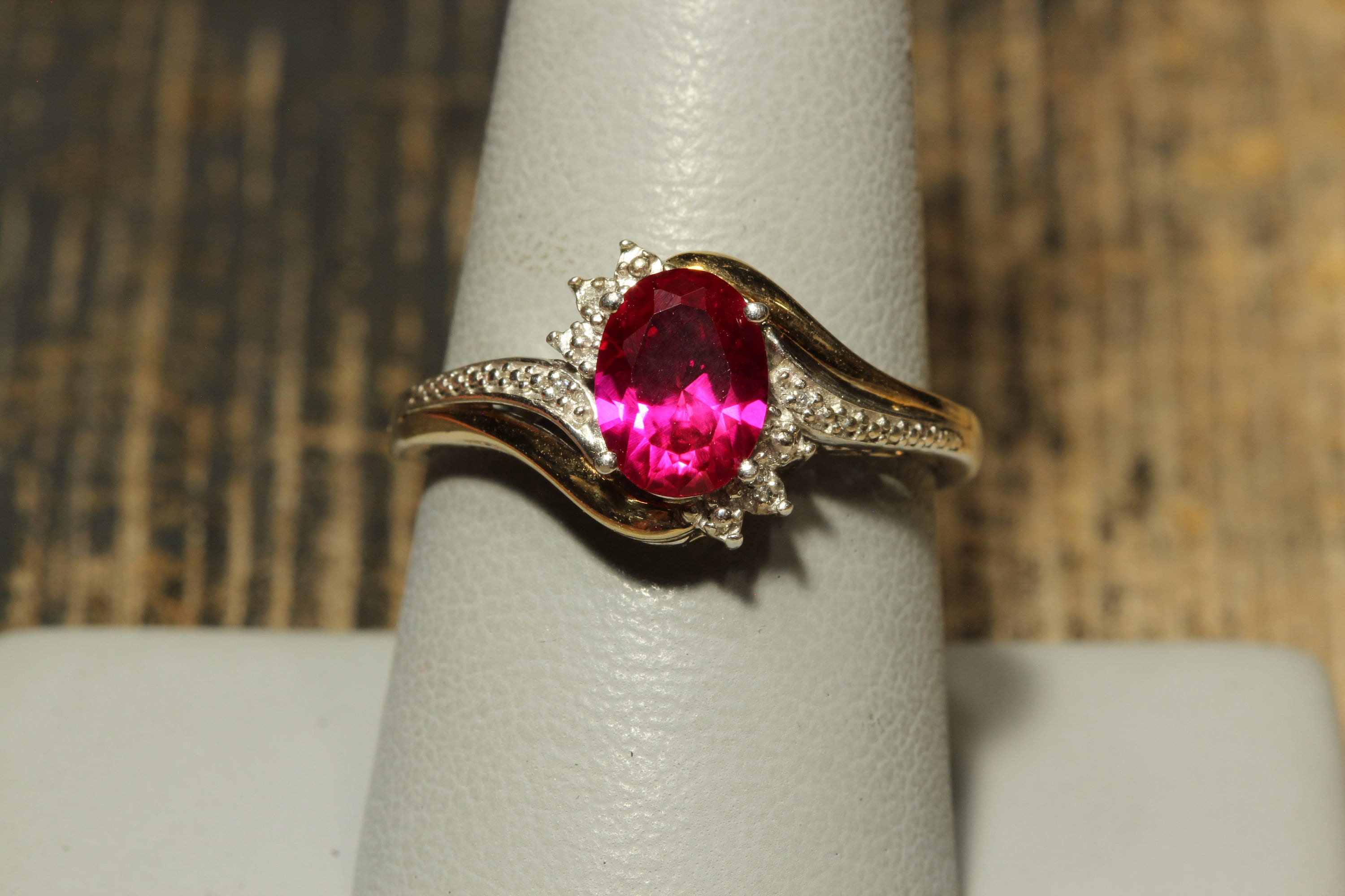 Alwand Vahan Ruby Diamond Sterling Silver 10K Gold Ring 1.2 ctw