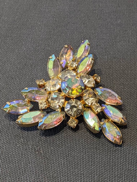 Broche Vintage étoile Avec Strass - Style Années 50, Marron Aurore Boréale, Occasion Bon état