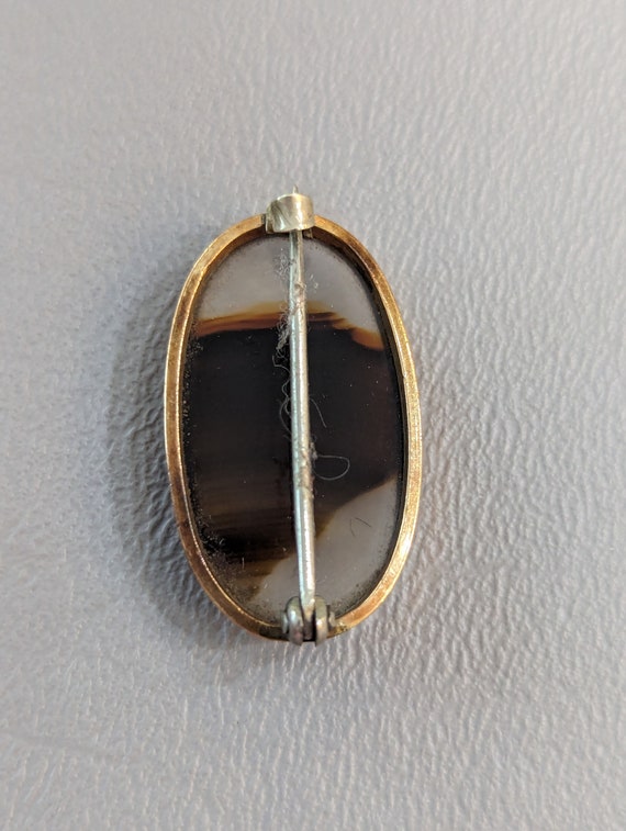 Antique Agate Gold Filled Brooch Pin-Edwardian Er… - image 4