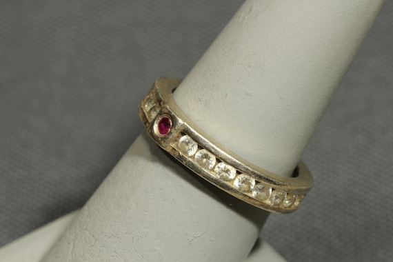 Elle Ruby Sterling Silver Ring: Vintage Crystal S… - image 2