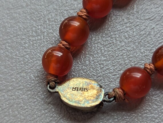 Chinese Carnelian Bead Necklace-Vintage Chinese E… - image 8