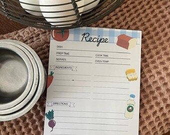 Cartões de receitas de mercado editáveis e imprimíveis