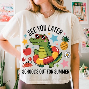 Last Day of School Teacher Png, End of Year Png, See You Later Alligator, Teacher Summer png, Teacher Gift, Teacher Png, Class Dismissed