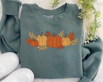 Motif de broderie citrouille d'automne, fichier de point machine automne, motif de broderie automne, motif de broderie Machine, 5 tailles