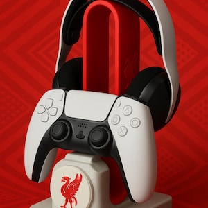 Liverpool Gifts - Headset & Controller stand | PS5, PS4, Xbox, Nintendo Switch Compatible | Man cave accessories