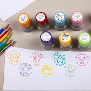 Custom Stamps,Teacher Gifts,Personalized Logo Stamps,Pre-inked,Self-inking,Teacher Gift,Classroom Stamps,Homework Tools,Cute Stamps