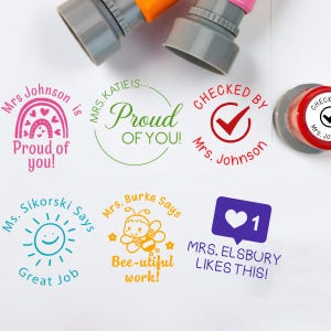 Teacher stamps, personalized teacher stamps, custom teacher stamp, checked by teacher stamps, good job teacher stamps, Back to school gifts
