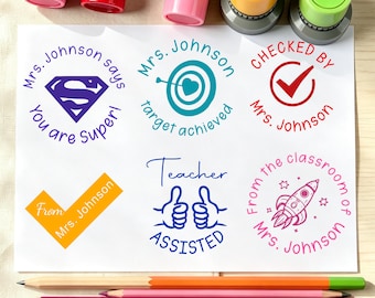 Personalized Teacher Stamps, custom teacher pre-inked stamp, Completed by stamps,Reward Stamp,Classroom Teacher Stamp,Feedback Stamps,
