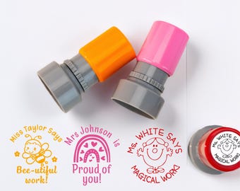 Teacher stamps, personalized teacher stamps, custom teacher stamp, checked by teacher stamps, good job teacher stamps, Teacher Stamper
