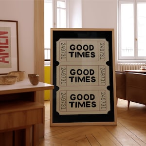 Shipped Wand Kunst Drucke Trendy Good Times Ticket Print (Ungerahmt) Retro Poster Trendige Wand Druck Schwarz Weiß Drucke Und Poster Bar Warenkorb