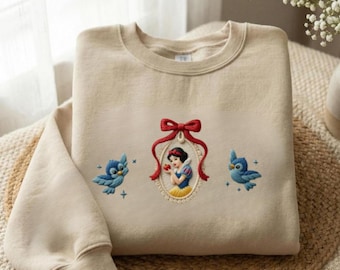 Snow White Embroidered Shirt, Disney Princess Tee, Disneyland & Disney World Shirt, Coquette Style, Disney Girls Trip Outfit