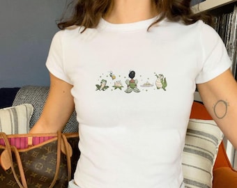 EMBROIDERED Tiana Princess Baby Tee, Disney Princess and the Frog Magic Kingdom WDW Disneyland Embroidery Tee