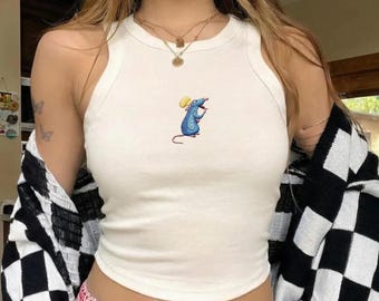 Camiseta sin mangas bordada de Disney Remy Ratatouille, Camiseta sin mangas Chef Remy, Camiseta sin mangas Anyone Can Cook, Pixar Paris Adventure Trip, Camiseta de regalo de Magic Kingdom