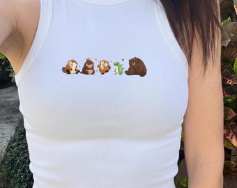 EMBROIDERD Disney Pixar Movie Hoppers Tank Top, Mabel Ellen Bear Tom Lizard Loaf King George, WDW Disney Trip Tank