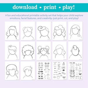 Toddlers Face Activity sheet · blank face Printable for Preschool  kindergarten worksheet  · part 1