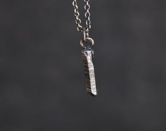 Sterling Silver Cast Crystal Necklace, Silver Crystal Pendant, Halloween Gift, Layering Necklace... Kismet...