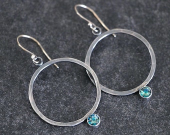 Mystic Topaz Sterling Silver Hoop Earrings