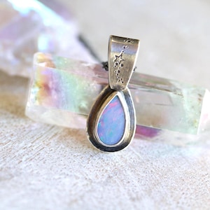 Australian Lightning Ridge Opal Sterling Silver Pendant Necklace... Fire And Light...