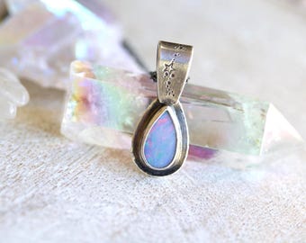 Australian Lightning Ridge Opal Sterling Silver Pendant Necklace... Fire And Light...