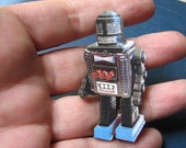 japanese toy robot pin brooch, roto robot tie tack