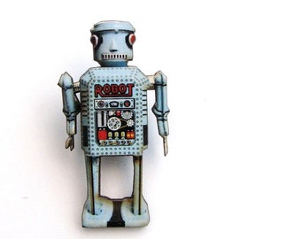 Silver Robot Tie Tack Robot Tie Pins Robot Gifts for Men Robot Accessories Robot Lapel Pin Robot Brooch Unisex Pin for Her Men/'s Accessories