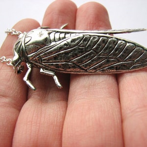silver cicada necklace image 5