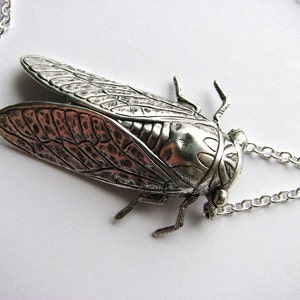 silver cicada necklace image 4