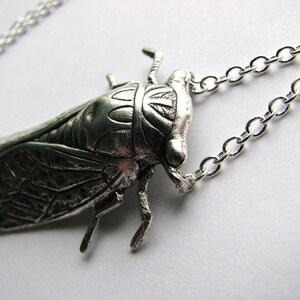 silver cicada necklace image 3
