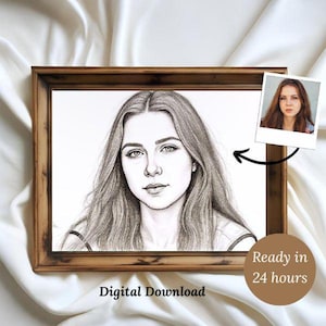Custom Sketch From Photo, Digital Sketch Art, Sketch Portrait, Pencil Drawing, Custom Family Gift, Personalized Wedding Anniversary Gift