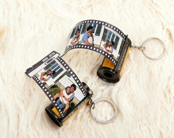 Christmas, Memory Film Keychain 1-10 Photos - Personalized Camera Roll Gift, Photo Magnet, Birthday, Anniversary, Pride, Family, Pets