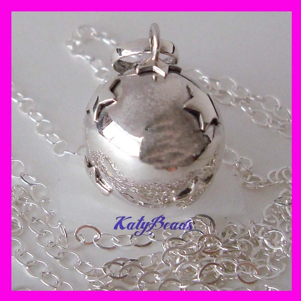 14mm Sterling Silver Star maternity 14mm Bola Pregnancy Harmony Ball Pendant necklace  hm50