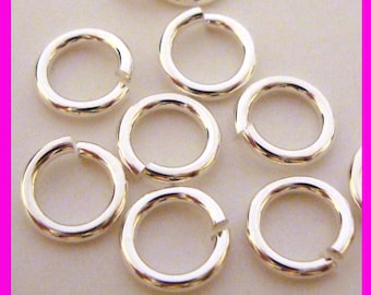 18 gauge 5mm 6mm 7mm 8mm 10mm round O sterling silver OPEN jump rings solid 925 connector findings R55 R56 R57 R58