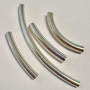 5mm x 35mm or 38mm  4mm x 35mm or 69mm Sterling Silver Bangle Curve Arch plain Tube Bead Spacer for bracelet  necklace S538 S535 s469 s435