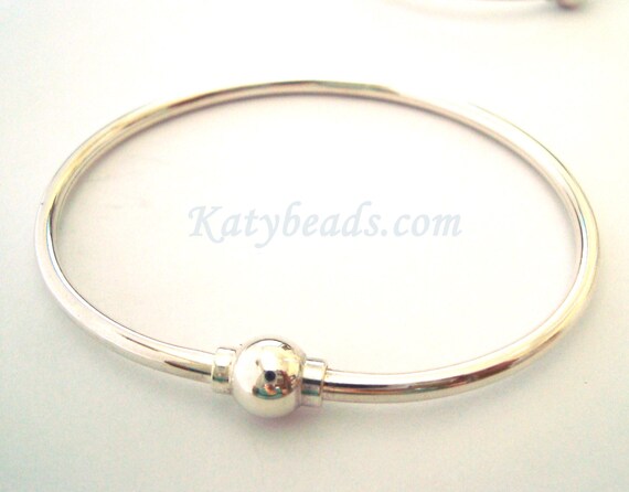 7 Solid 925 Sterling Silver Charm Bangle Bracelet
