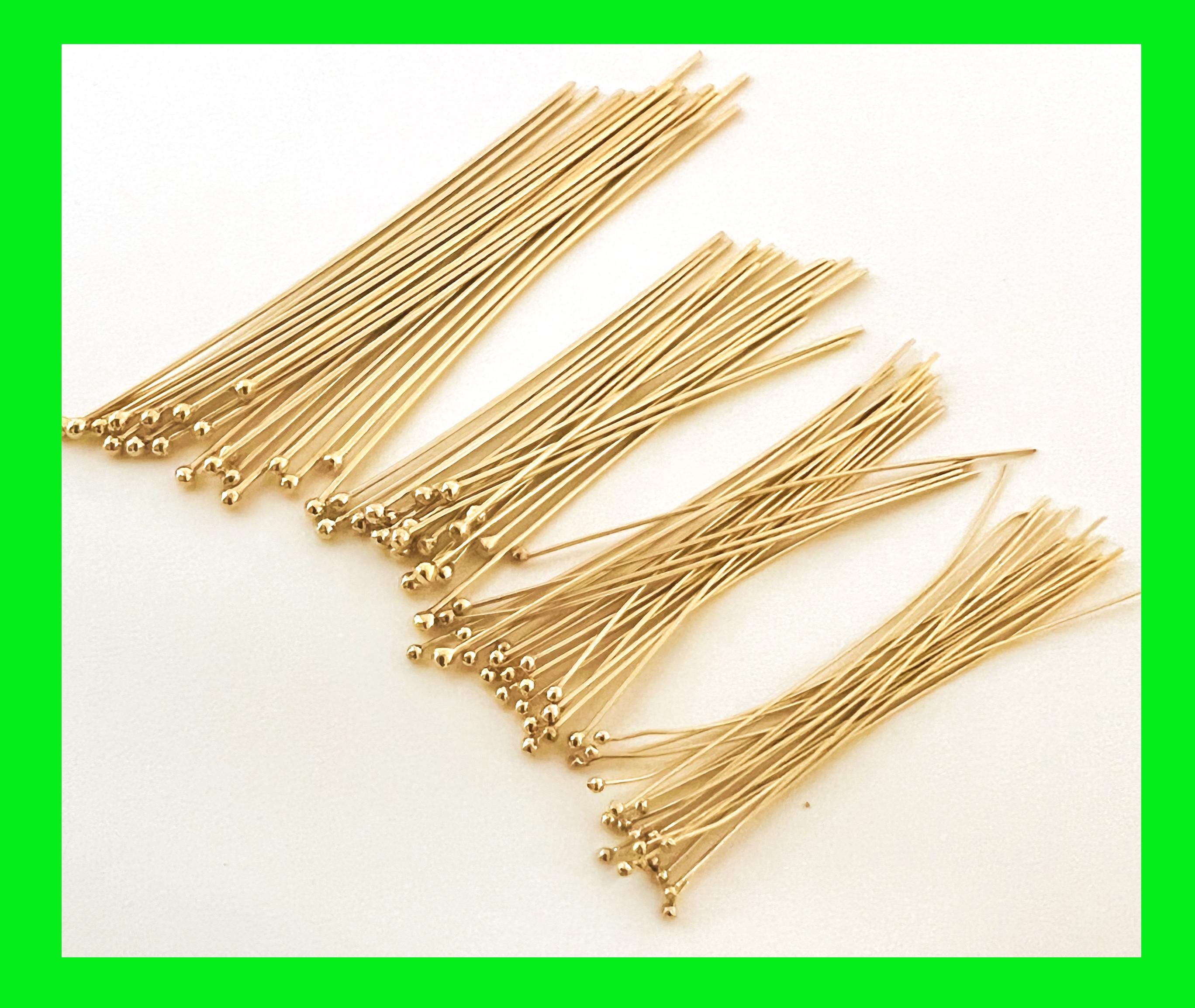 28, 26, 24, 22 gauge ball dot Head 14k yellow gold filled Headpin pins 1.5 - 2 inches  GF11 - gf14