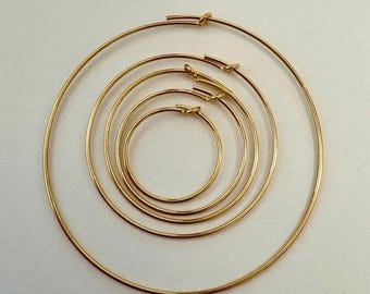 15mm 20mm 25mm 30mm 45mm round 14k yellow Gold Filled beading endless hoop Earring Ear Wire Earwire GE10