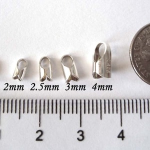 1.5mm 2mm 2.5mm 3mm 4mm inner hole 925 Sterling Silver leather cord end cap crimp tube Round endcap F52 - F56