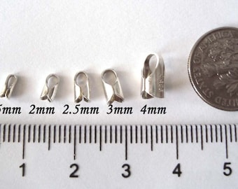 1.5mm 2mm 2.5mm 3mm 4mm inner hole 925 Sterling Silver leather cord end cap crimp tube Round endcap F52 - F56