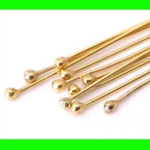 Gold Filled Head Pins 12mm wire thickness 0.4mm 26 Gauge with Flat