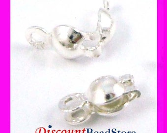 925 sterling silver crimp bead tip knot cover, calottes with 2 rings or 1 ring clam shell F97 F98