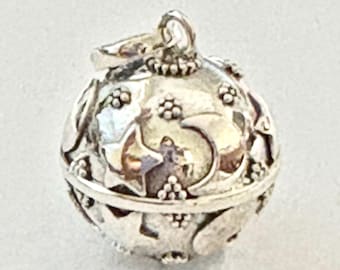Colgante de bola de cascabel de armonía balinesa con forma de estrella lunar pequeña, de 14 mm y 16 mm, hecho a mano, hm2