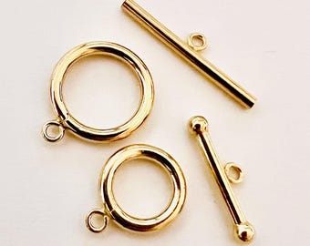Cierre de pulsera y collar con cierre de palanca de tubo redondo relleno de oro amarillo de 14 k de 12 mm o 15 mm, fabricado en EE. UU. GT03 GT25