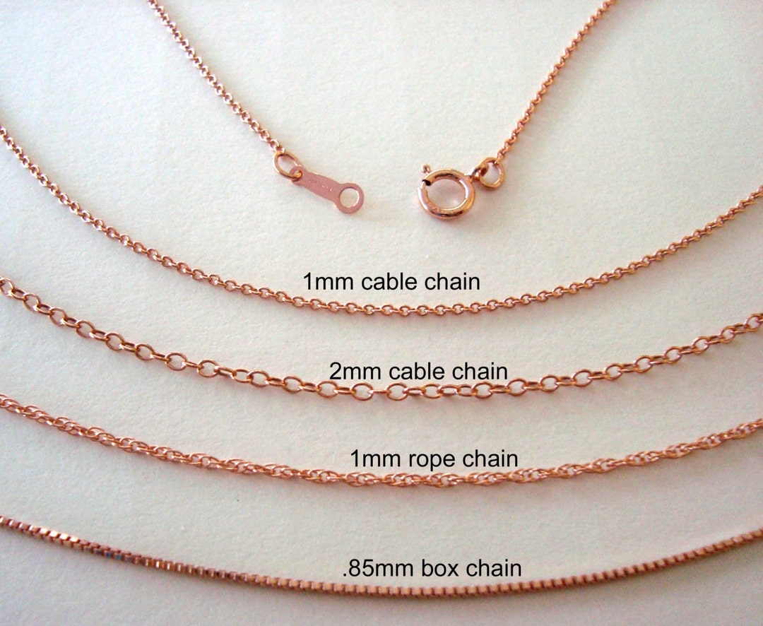 14k ROSE Gold Filled Cable Rope Box Chain Necklace Finish Chain With ...