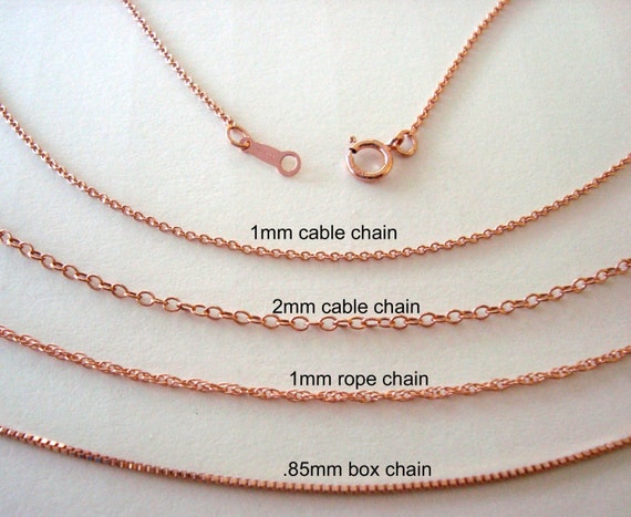 14k ROSE Gold Filled Cable Rope Box Chain Necklace Finish Chain With Clasp  16 18 Custom up to 36 Inches Made in USA 