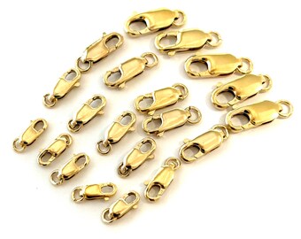 8mm 10mm 12mm 13.5mm 14k yellow gold filled lobster claw clasp connector closure gt04 GT09 GT21 GT22