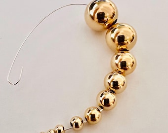 Separadores de cuentas redondas lisas, brillantes y sin costuras, rellenos de oro amarillo de 14 k, de 2 mm, 2,5 mm, 3 mm, 4 mm, 5 mm, 6 mm, 7 mm, 8 mm, 10 mm, 12 mm, GB10
