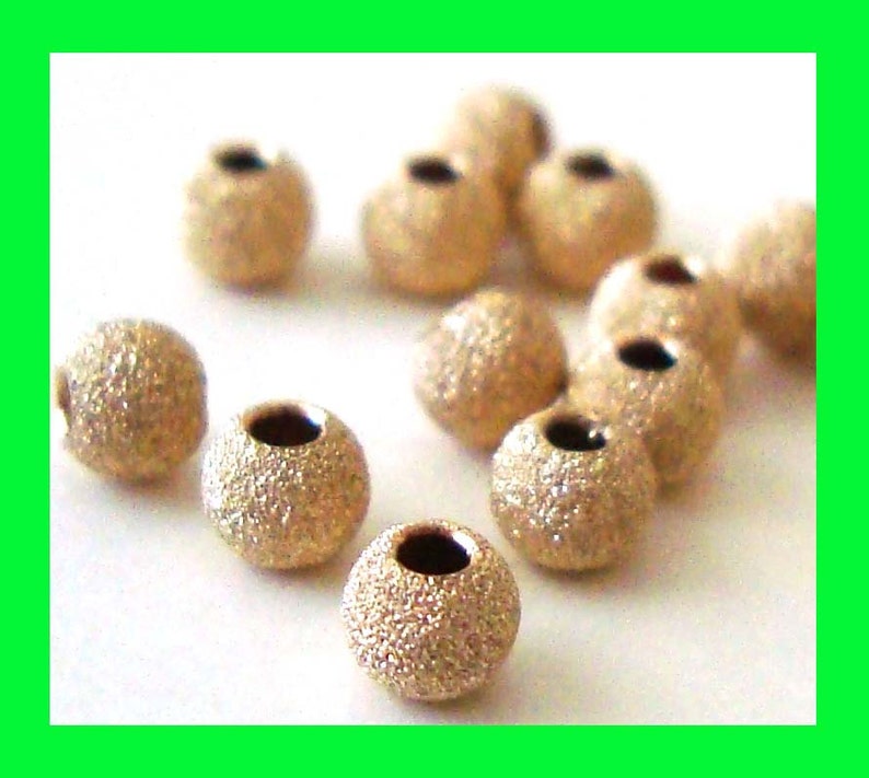 2mm 3mm 4mm 5mm 6mm 7mm 8mm 10mm 12mm 14k yellow gold filled stardust star dust seamless round bead spacer gs20 image 2